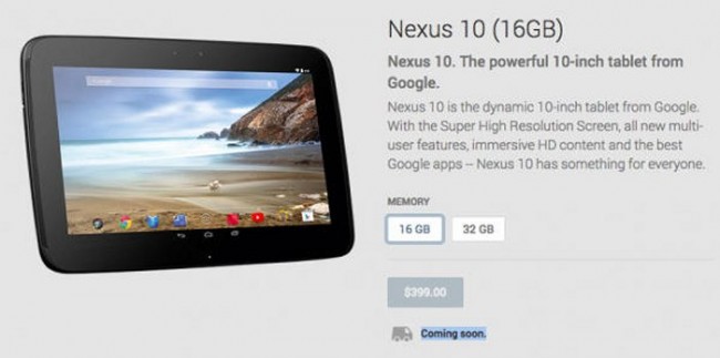 Google Nexus 10  в Google Play